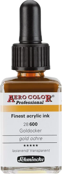Schmincke Aero Color Professional Akrilik Airbrush Mürekkebi 28 Ml 600 Gold Ochre ürün görseli 1