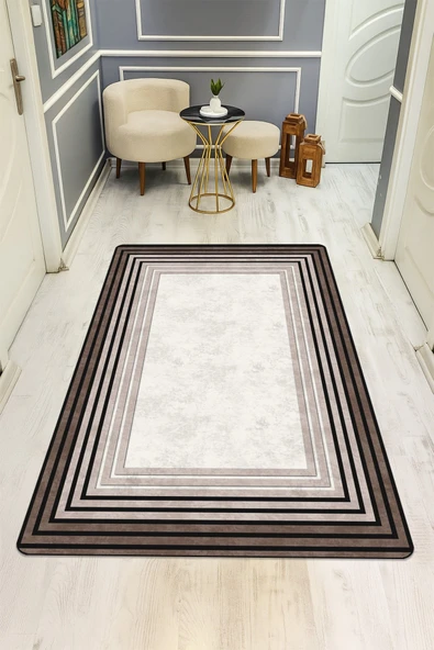 Modern Desenli Dijital Baskı Kaymaz Taban Halı H0946 RENKLİ 80 X 200 ürün görseli 1