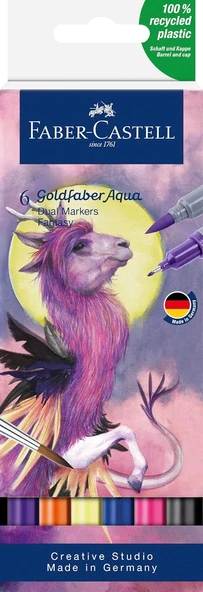 Faber-Castell Goldfaber Aqua Çift Uçlu Sanatsal Markör 6’Lı Fantasy ürün görseli 1