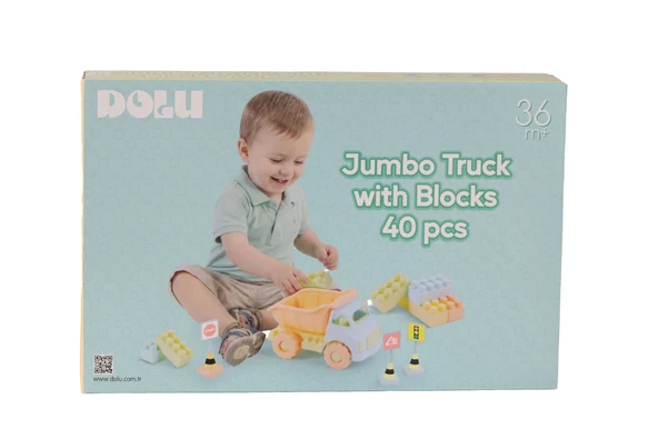 5219 OYUNCAK JUMBO KAMYON VE BLOKLAR 40 PARÇA ürün görseli 1