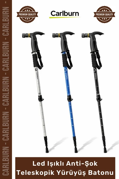 #Baston Dağcılık Amortisörlü 110cm Outdoor Sağlam Led Işıklı Anti Şok Teleskopik Yürüyüş Batonu ürün görseli 1