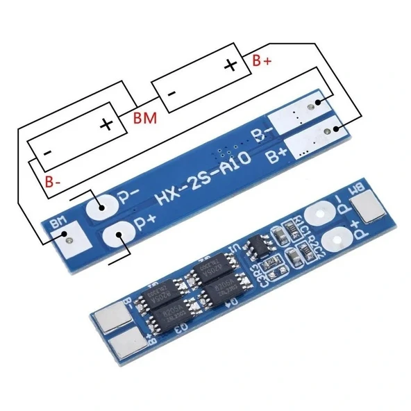 2S 8A BMS 8.4V 18650 Lityum Pil Şarj Koruma Devresi - Resim 6