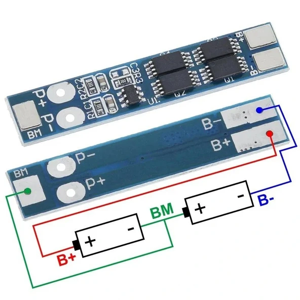 2S 8A BMS 8.4V 18650 Lityum Pil Şarj Koruma Devresi - Resim 3