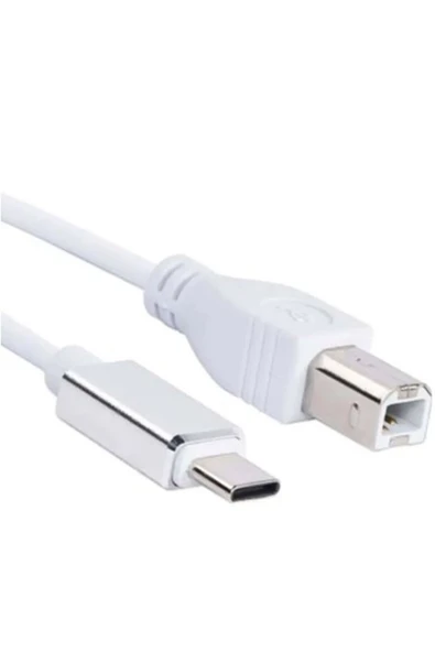 Bastore USB Type-C - USB-B Yazıcı Kablosu, 1 Metre, Yüksek Hızlı Veri Aktarımı, Beyaz ürün görseli 1
