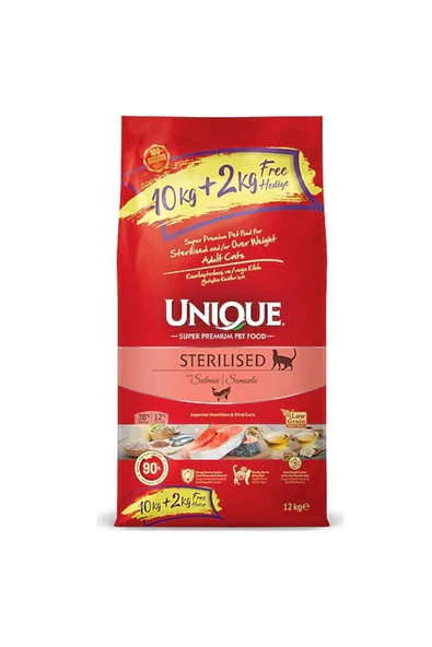 Unique Somonlu 12 Kg Kısırlaştırılmış Yetişkin Kedi Maması ürün görseli 1