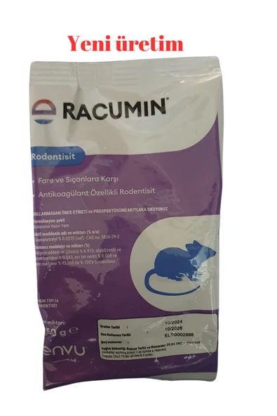 Bayer Yeni Üretim Envu Racumin Zehirli Fare Sıçan Buğdayı 250 gr ürün görseli 1