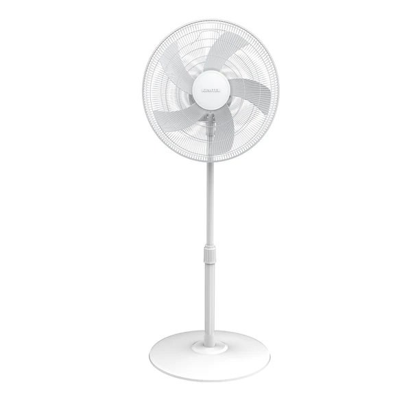 Kumtel KTF-350 Beyaz 16 İnç Ayaklı Vantilatör 50 W, 5 Pervaneli, 3 Kademeli, 121 cm Ayarlanabilir Yükseklik ürün görseli 1