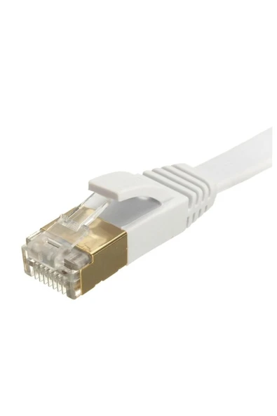 Bastore Cat6 Ethernet RJ45 Modem İnternet Kablosu Slim Flat Kırılmaz Kablo 10 Metre ürün görseli 1