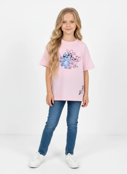 Stitch Kız Çocuk Tişört - Resim 4