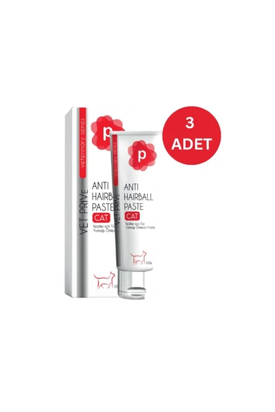 VetPrive Vet Prive Avantaj Paketi 3 Adet Anti Hairball Kedi Paste 100 gr ürün görseli 1