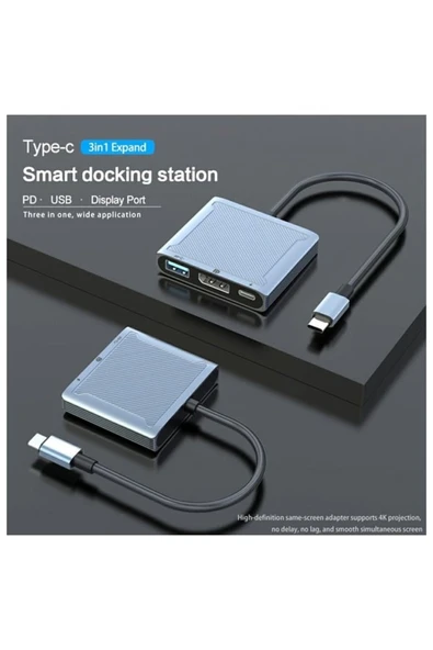 Bastore TypeC To USB DisplayPort TypeC Çevirici Dönüştürücü - Resim 5