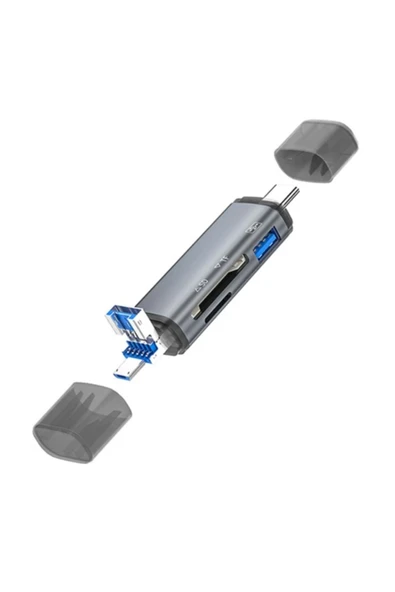 Bastore 3 IN 1 USB + Micro USB + Type-c To USB - SD - MicroSD OTG Kart Okuyucu ürün görseli 1