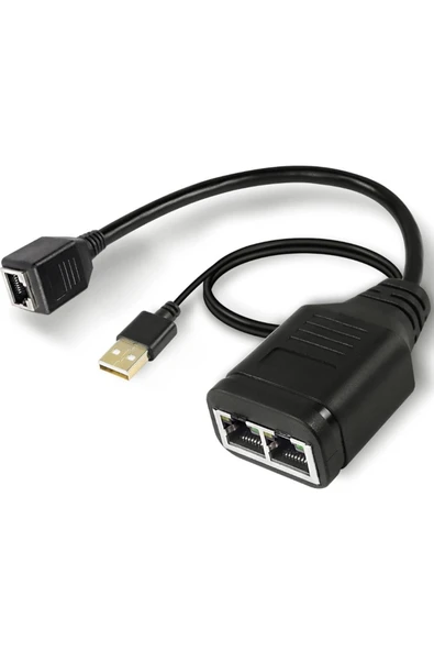 Bastore 1x2 Port RJ45 USB Güç Destekli Ethernet Switch Splitter Çevirici Çoklayıcı ürün görseli 1