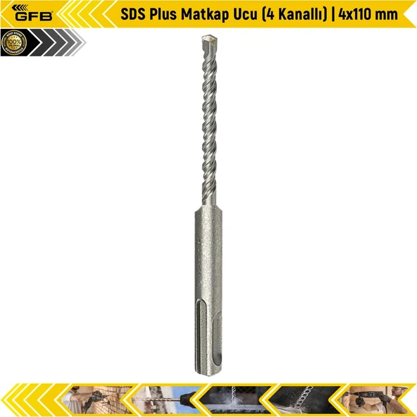 Gfb Sds Plus Matkap Ucu (4 Kanallı) | 4X110 Mm ürün görseli 1