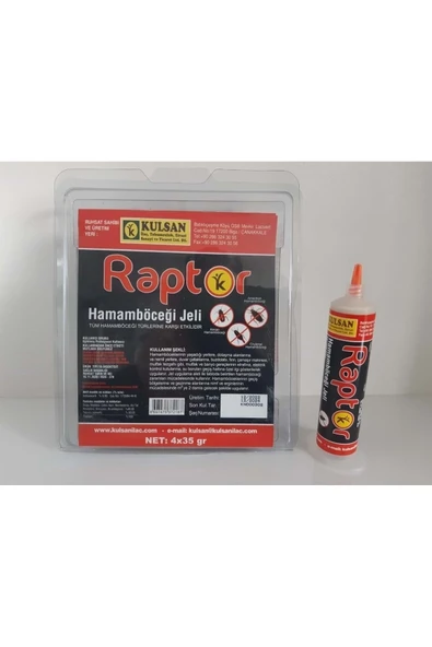 Kulsan İlaç Raptor 35 gr Hamamböceği Kalorifer Böceği Jeli ürün görseli 1