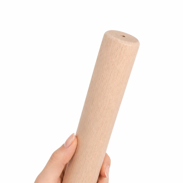 Bohem 50 cm (4 Adet) Doğal Ahşap Boyasız Silindir Sehpa Ayağı - (4 Adet) 4x4 Metal Montaj Aparatı ürün görseli 1