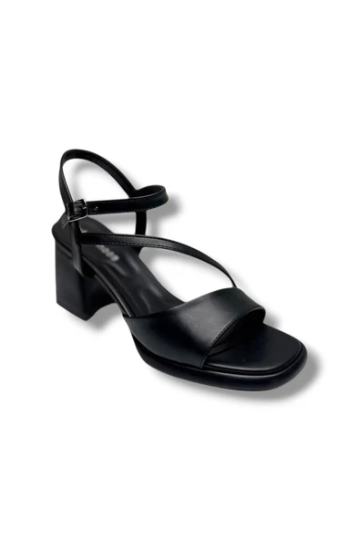Erbay 402-26 Cilt Deri Anatomik Kalın Topuklu Kadın Sandalet(7cm) ürün görseli 1