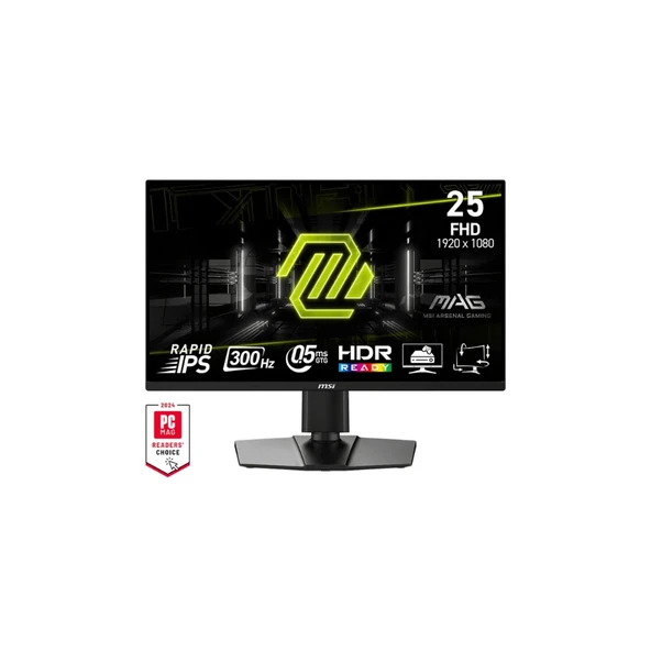 MSI MAG 255PXF 24.5 1920x1080 FHD 300Hz 0.5ms HDMI DP FreeSync Premium IPS Gaming Monitör ürün görseli 1
