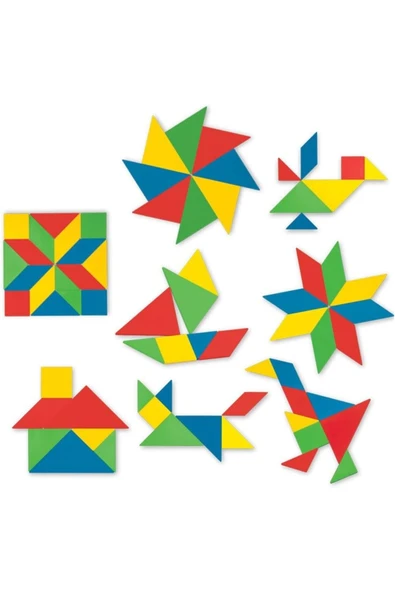 Bastore Ahşap Tangram Zeka Oyunu 28 Parça Kutulu ürün görseli 1