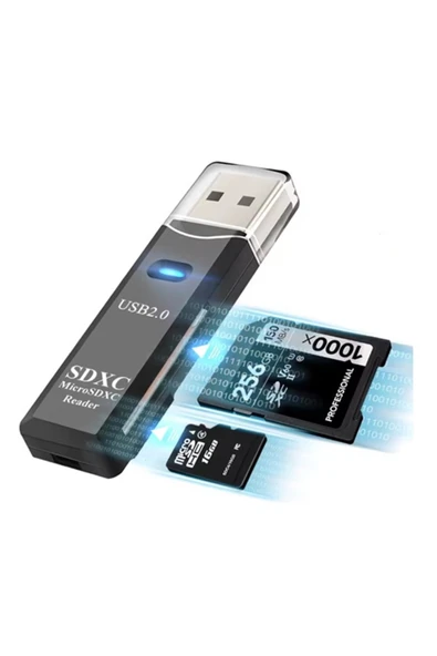 Bastore USB 2.0 SD - MicroSD Kart Okuyucu ürün görseli 1