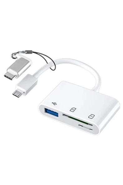 Bastore Type C Micro Usb Otg Kart Okuyucu Usb 3.0 Çevirici Dönüştürücü Adaptör 3in1 ürün görseli 1