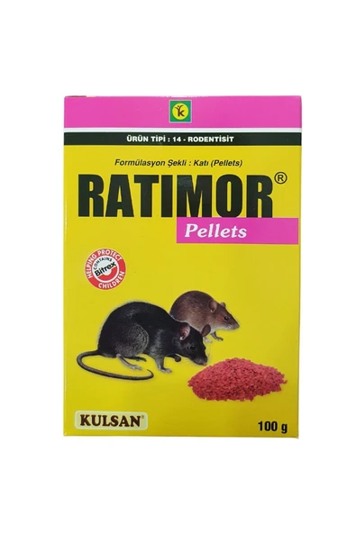 Kulsan İlaç Ratimor Pellet Fare Zehiri 100 G + Uygulama Eldiveni ürün görseli 1