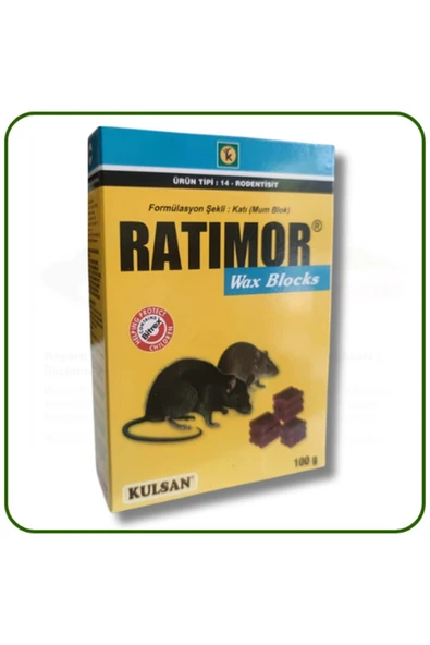 Kulsan İlaç Ratimor Wax Mum Blok Fare Zehiri | 100 Gram ürün görseli 1