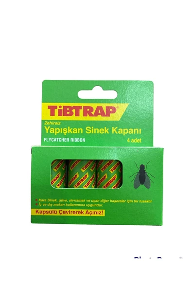 Tibtrap Yapışkan Sinek Kapanı 4lü Zehirsiz Karasinek Bandı ürün görseli 1