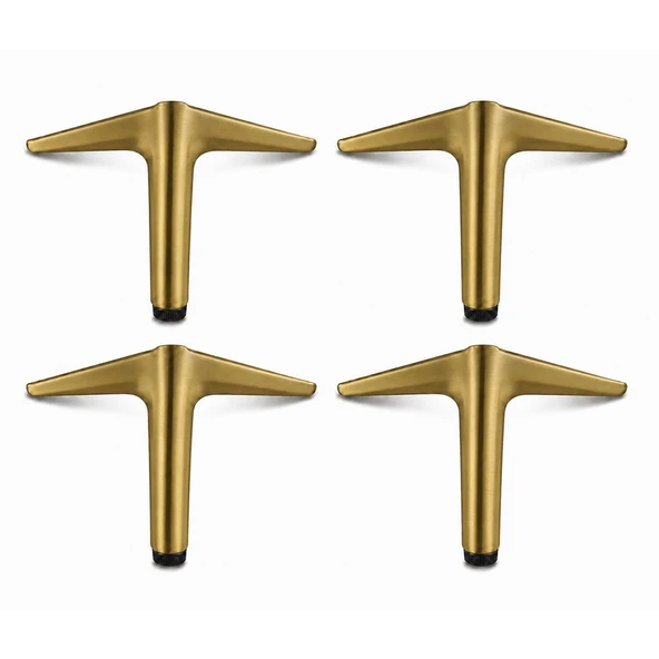 Aydos 4 Adet 12 Cm Mat Antik Sarı Metal Mobilya Ayağı Modern Tasarım Koltuk Dolap Ayağı ürün görseli 1