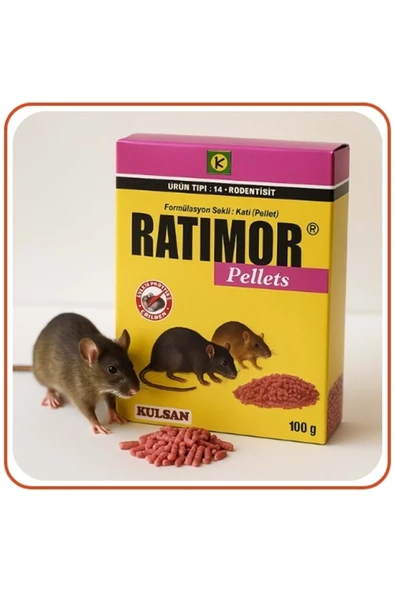 Kulsan İlaç Ratimor Pellets Fare Zehiri | 100 Gram ürün görseli 1