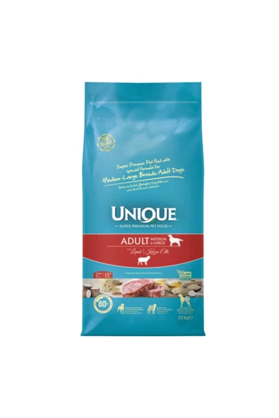 Unique Kuzu Etli 15 Kg Orta Ve Iri Irk Yetişkin Köpek Maması ürün görseli 1