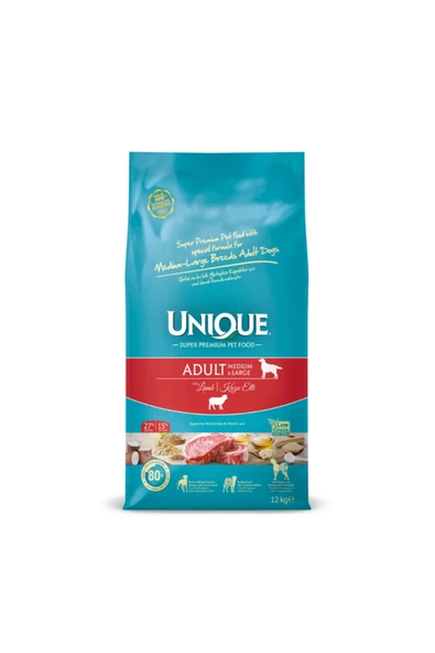 Unique Köpek Maması Adult Medium Large Kuzulu 12 Kg ürün görseli 1