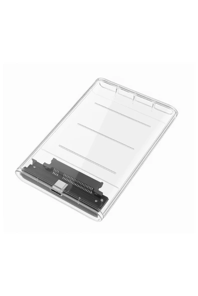 Bastore 2.5 inç SATA HDD/SSD Harici Disk Kutusu, USB 3.0/3.1 Type-C, Şeffaf ürün görseli 1