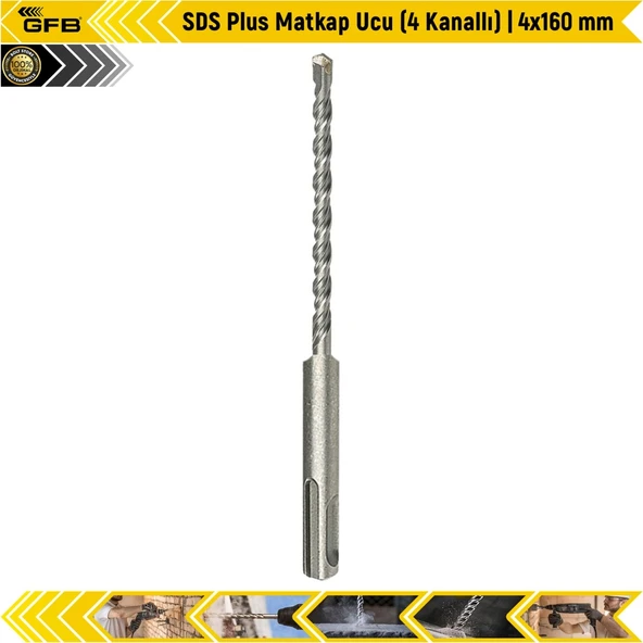 Gfb Sds Plus Matkap Ucu (4 Kanallı) | 4X160 Mm ürün görseli 1