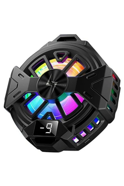 Bastore P60 Usb'den 2in 1 Manyetik Arka-Klipsli Dijital Göstergeli Rgb Işıklı Cep Telefonu Soğutucu Fan ürün görseli 1