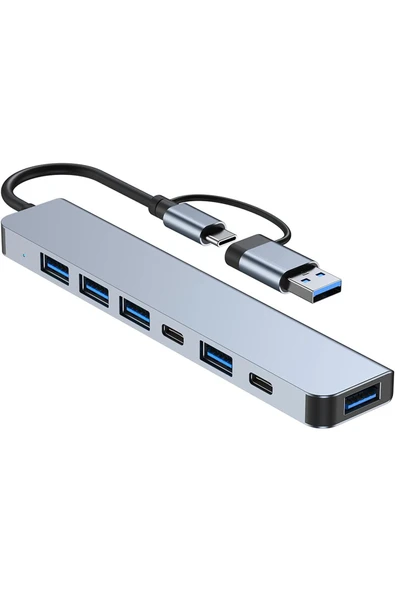 Bastore Type C USB-C Hub Çoklu Bağlantı Adaptörü, 4 USB 3.0 Portu, 2 Port Type C ürün görseli 1