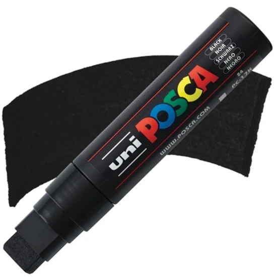 Uni Posca Su Bazlı Poster Markör Kalem 15mm 1,5cm Siyah ürün görseli 1