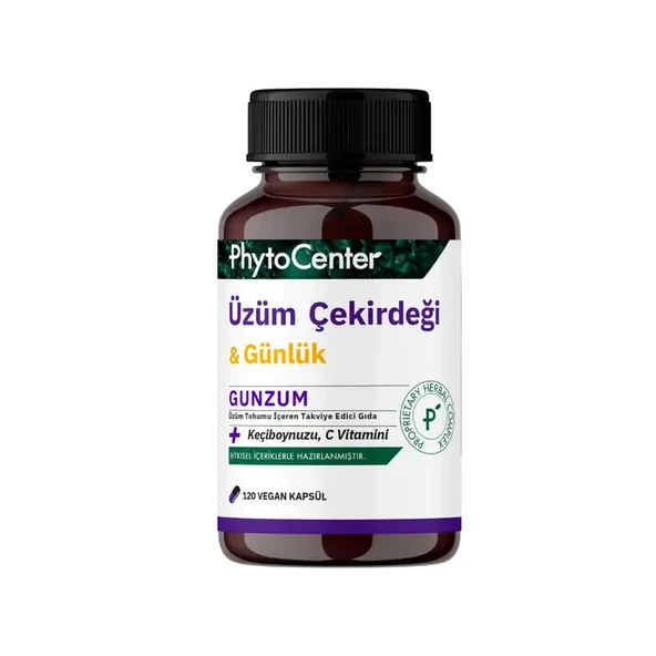 Gunzum Üzüm Çekirdeği Ve Günlük İçeren Takviye Edici Gıda 120 Kapsül ürün görseli 1