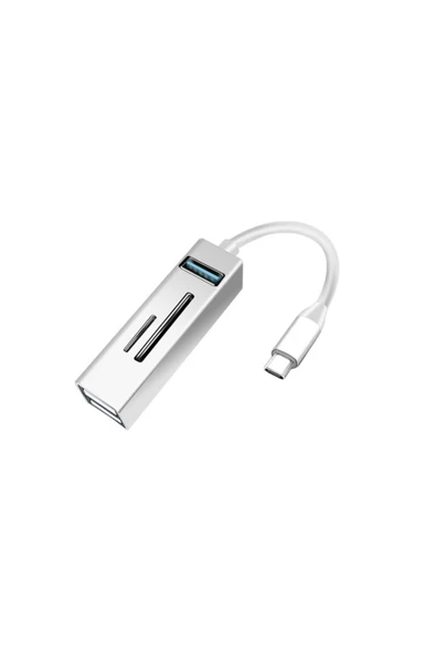 Bastore Type-C To 3XUSB + SD + MicroSD Kart Okuyucu Çevirici Adaptör ürün görseli 1
