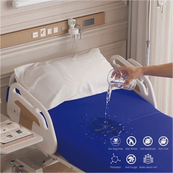 Hasta Yatağı 90x190x14 cm Kuş Tüyü Konforlu PU Kaplı Sıvı Geçirmez Ortopedik Yatak ürün görseli 1