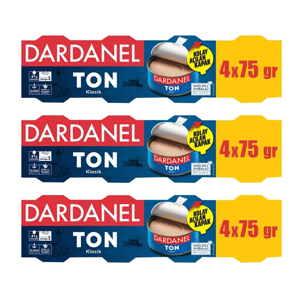 Dardanel Ton Balığı 4x75 gr Ayçiçek Yağlı x 3 Adet ürün görseli 1