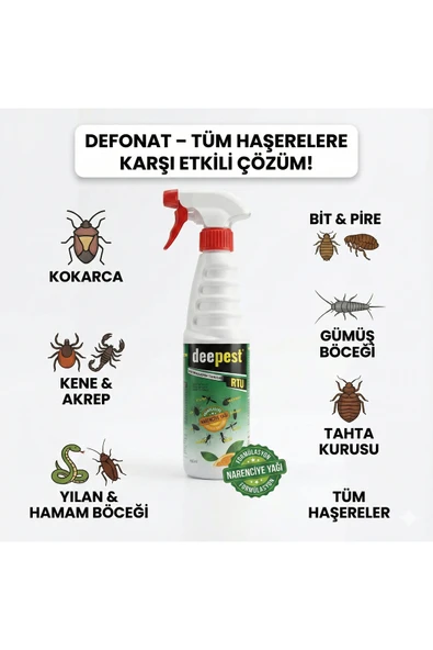 Defonat Deepest Sprey 400 mL – Genel Haşere İlacı | Kokarca, Hamam Böceği, Akrep, Kene, Pire, Tahta Kurusu ürün görseli 1