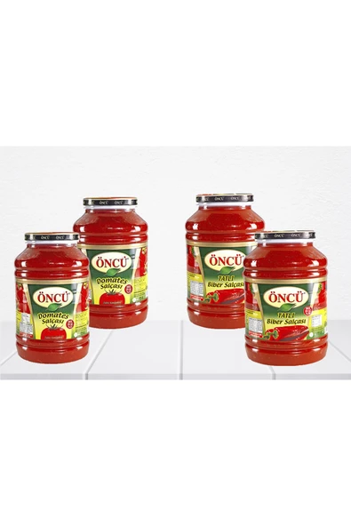 Domates Salçası 4300 g + Tatlı Biber Salçası 4300 g 4 lü paket ürün görseli 1