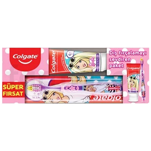 Colgate Çocuk Diş Macunu 75 ml + Diş Fırçası Barbie ürün görseli 1
