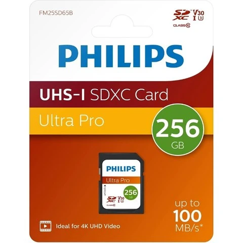 Philips Ultra Pro 256 GB Class 10 Uhs-I U3 V30 4K Uyumlu Sdxc Hafıza Kartı ( OUTLET - SIFIR) ürün görseli 1
