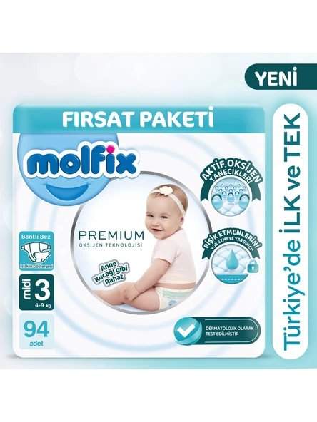 Molfix Premium 3 Numara Midi 94'lü Bebek Bezi ürün görseli 1