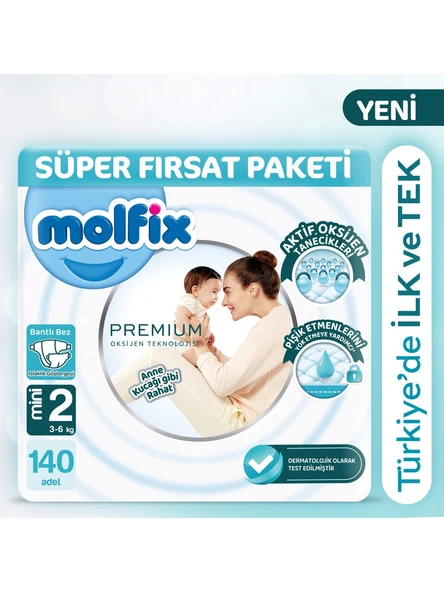 Molfix Premium 2 Numara Mini 70'li 2 Adet Bebek Bezi ürün görseli 1