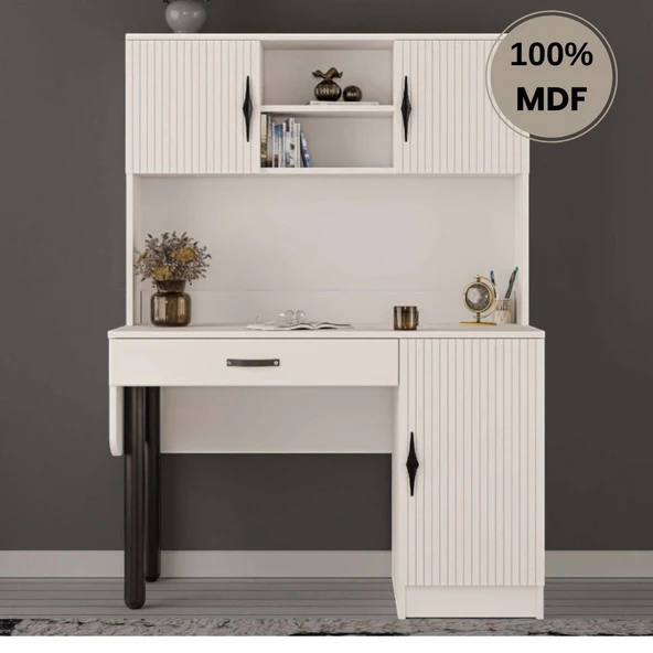 Comiet Lale Mdf Kitaplıklı Dolaplı  Çalışma Masası ürün görseli 1