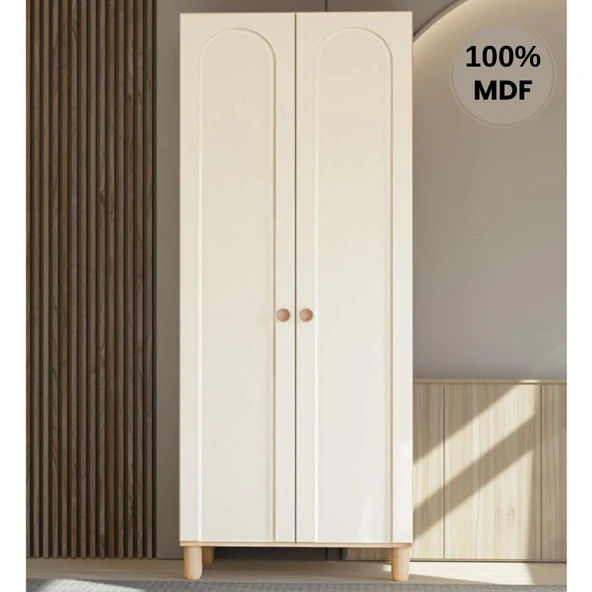 Comiet Papatya 2  Kapak Mdf Ayaklı Tasarım Gardırop ürün görseli 1