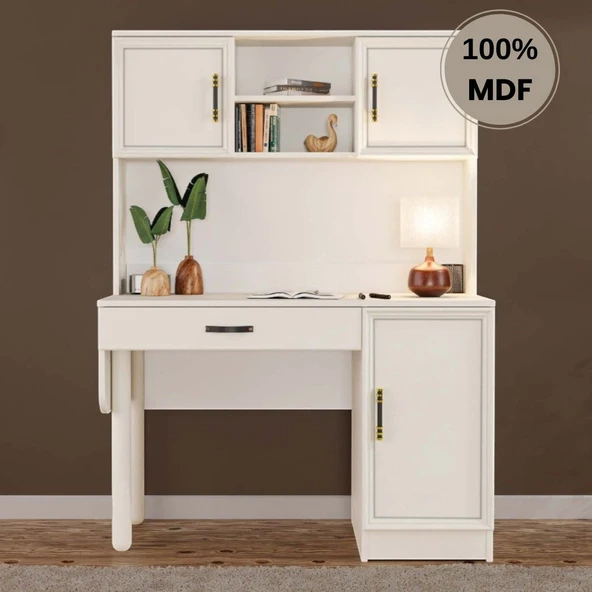 Comiet Kardelen Mdf Kitaplıklı Dolaplı  Çalışma Masası ürün görseli 1